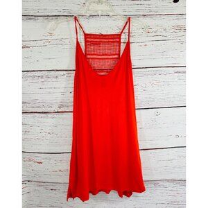 Old Navy Womens Red Crochet Back Detail Tank Top Sleeveless Size Large